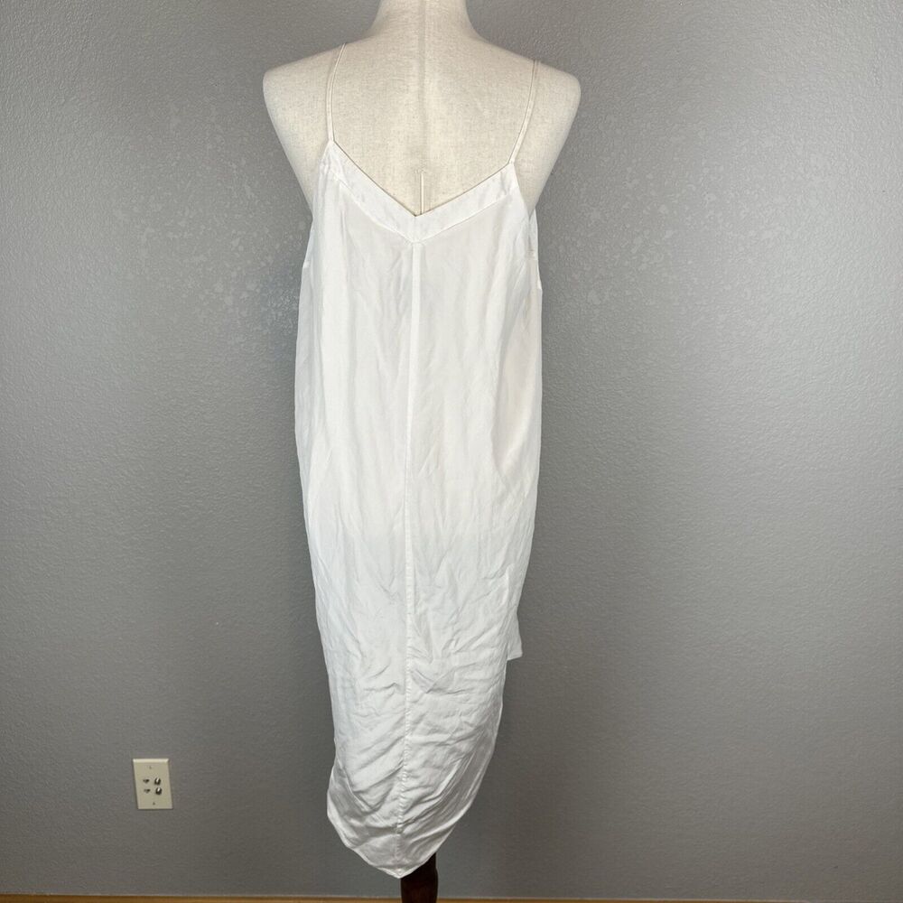 Michelle Mason Bias‎ Cut Midi Slip Dress Size 8 White Silk Spaghetti Strap - Picture 4 of 7